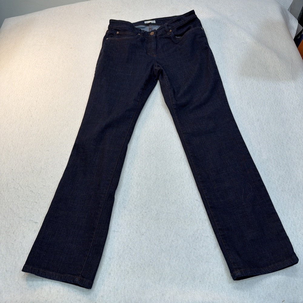 Eileen Fisher Jeans Women‎ Size 6 Stretch Black Straight Leg Dark Wash Denim